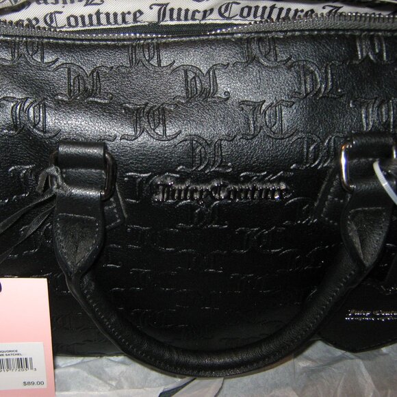 NWT Juicy Couture Licorice Black Fame Satchel Crossbody - Picture 2 of 13